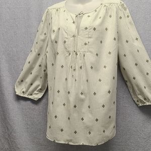 St. John's Bay LS Vertical Striped V-Neck Top XXL NWT